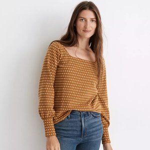 Madewell Floral Jacquard Square-Neck Top